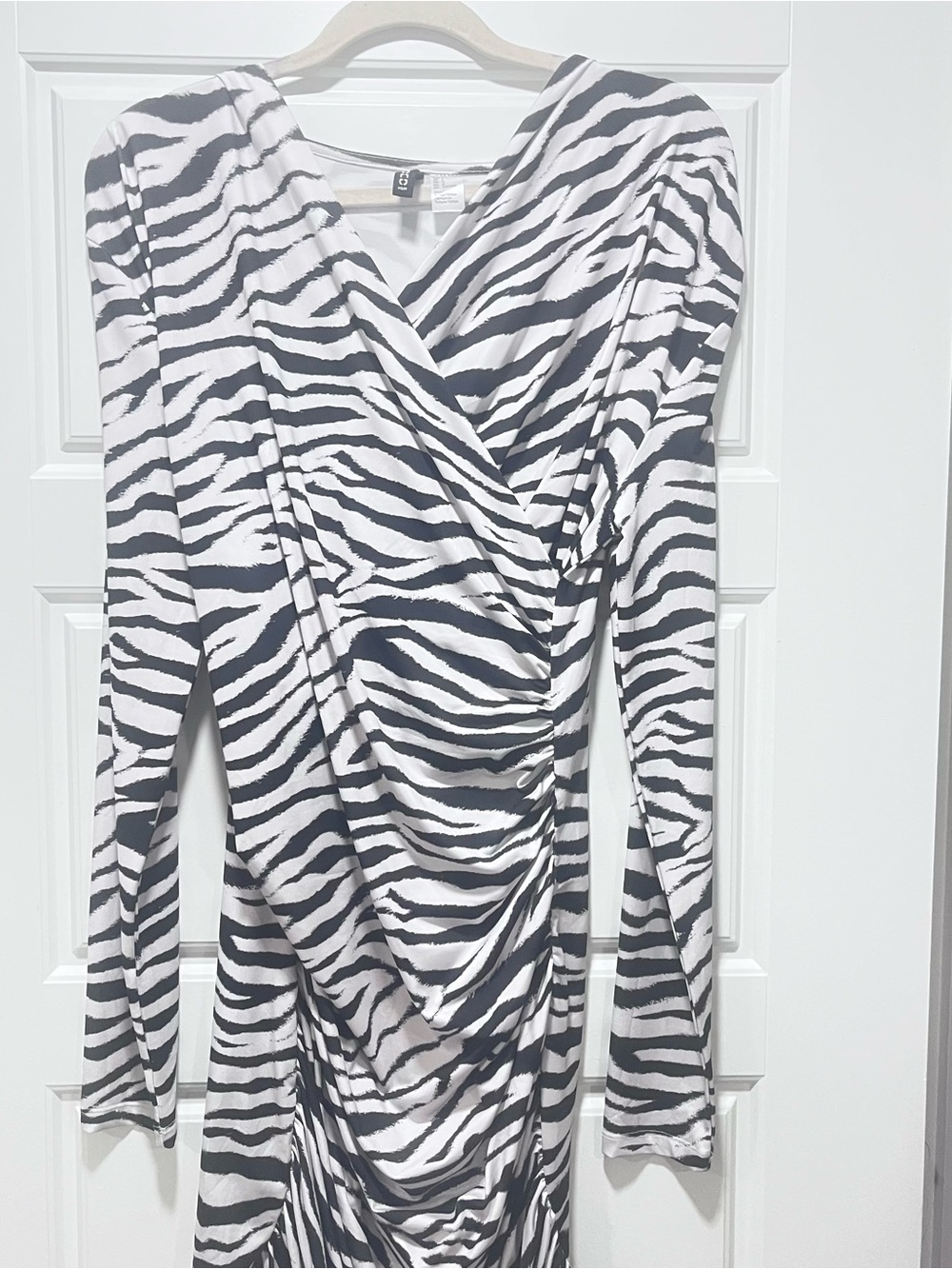 H&M Brand New Never WornZebra Print Wrap-Style Long Sleeve Blouse